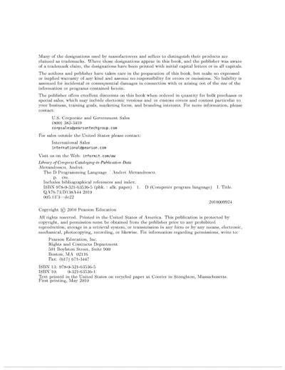 The D Programming Language