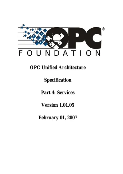 OPC Unified Architecture Specification Part 4: Services