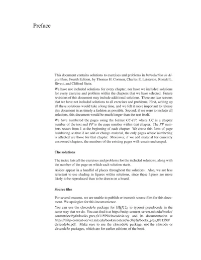 Solutions to Accompany Introduction to Algorithms, Fourth Edition