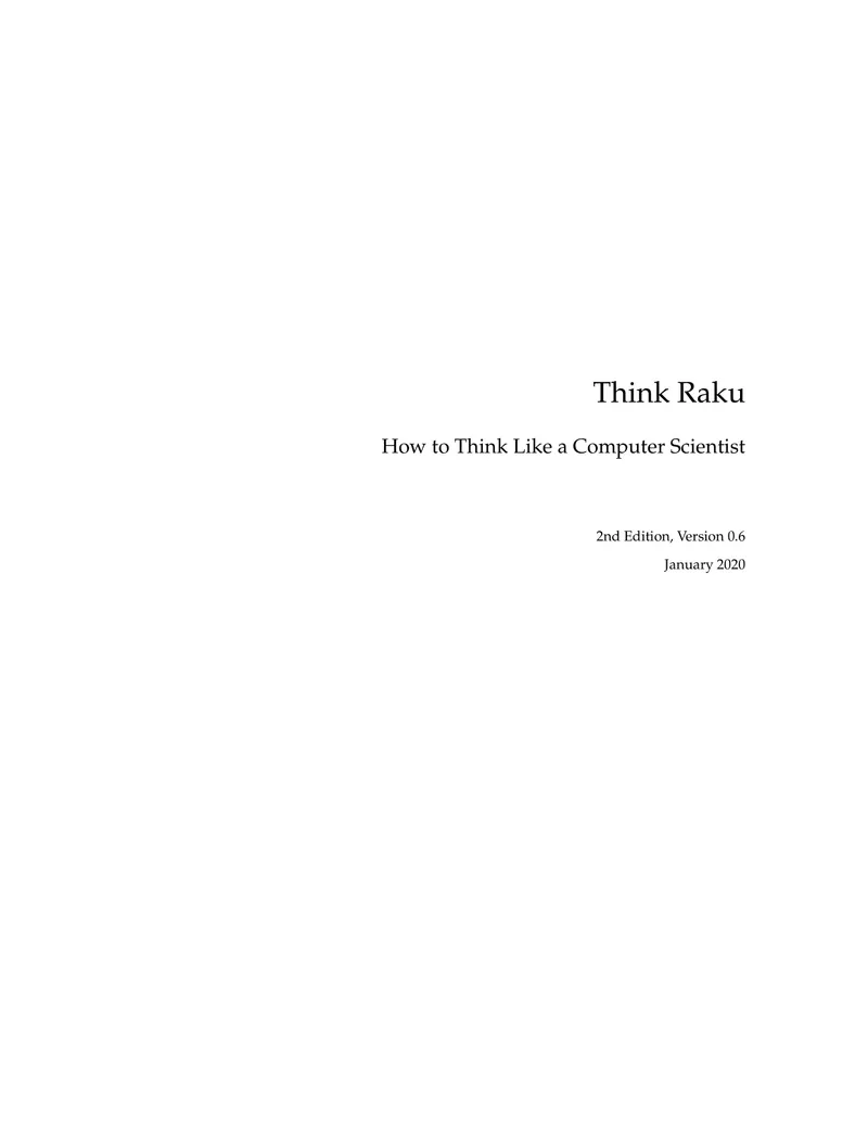 Think Raku: How to Think Like a Computer Scientist
