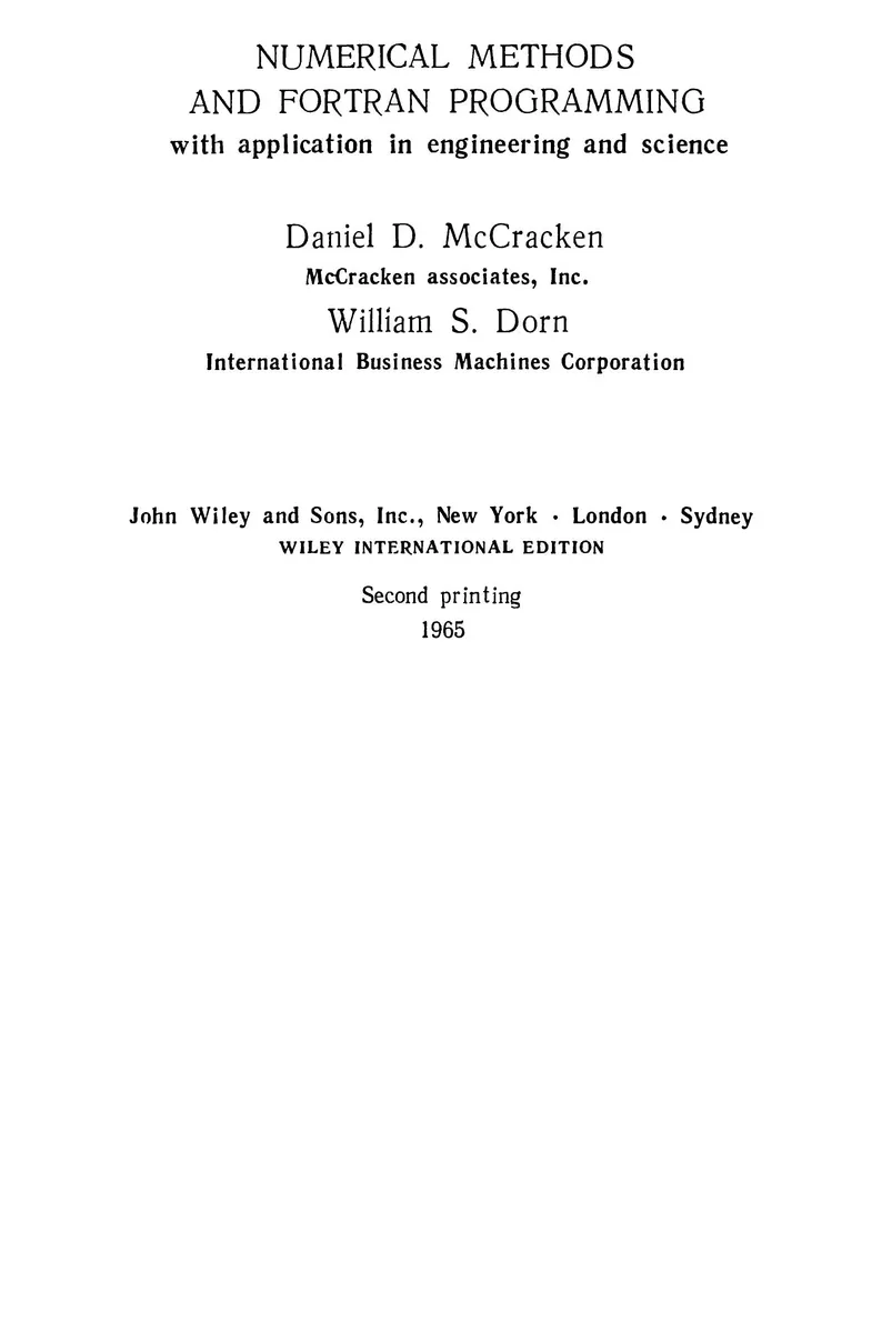 McCracken D., Dorn W. - Numerical Methods and FORTRAN Programming, 2nd ed. - 1977